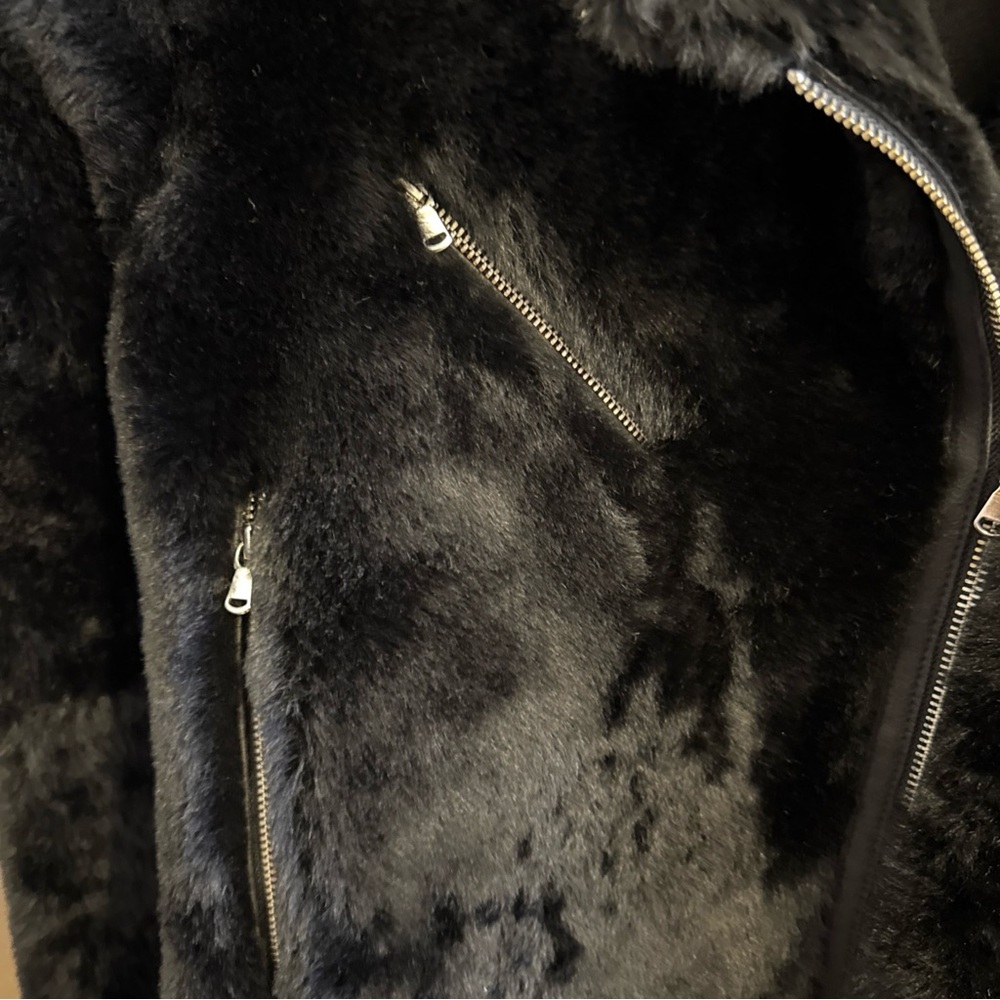 Generation Love Black shearling fur sheepskin Teddy Jacket - Picture 7 of 12